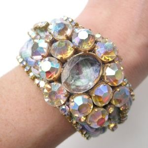 *OOAK* {VINTAGE RHINESTONE} Bracelet Braided Cuff